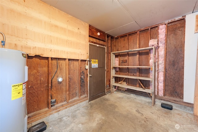 interior space featuring electric water heater