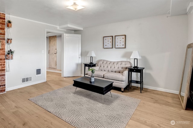 living room featuring light hardwood / wood-style flooring