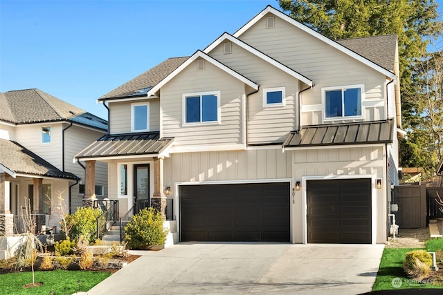 view of front of home with a garage