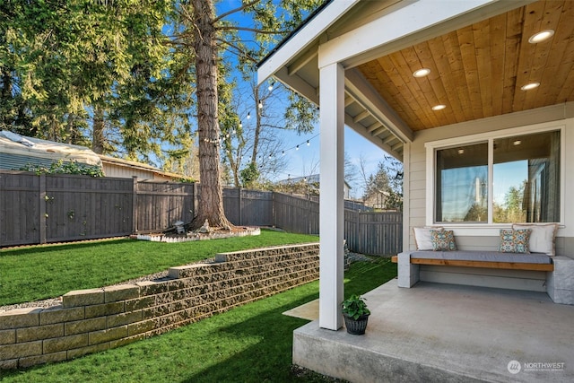 view of yard with a patio