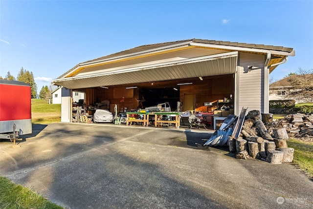 view of garage