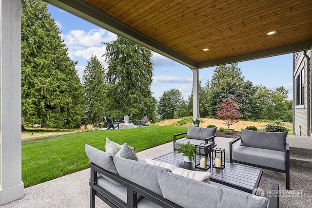 view of patio featuring outdoor lounge area