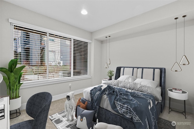 view of carpeted bedroom