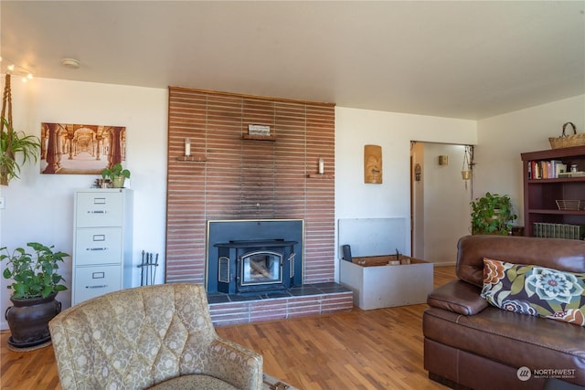 living room with wood finished floors