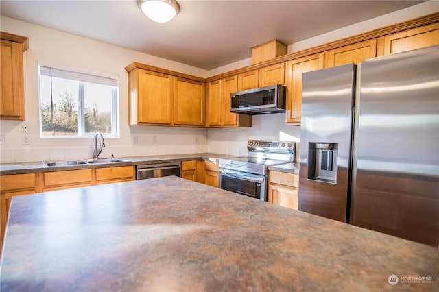 kitchen featuring stainless steel appliances and sink