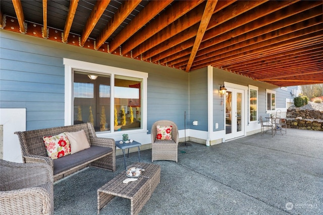 view of patio featuring an outdoor hangout area