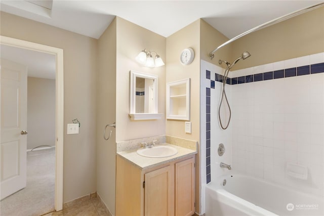 bathroom with vanity and shower / bathtub combination