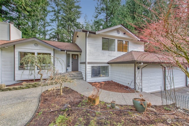 view of front of house featuring a garage