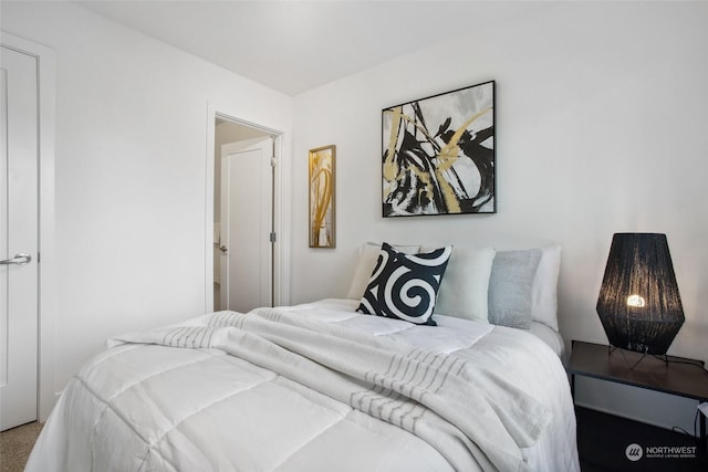 bedroom with carpet floors