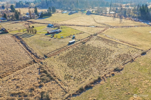 aerial view featuring a rural view