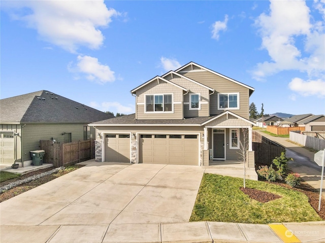 craftsman-style house with a garage