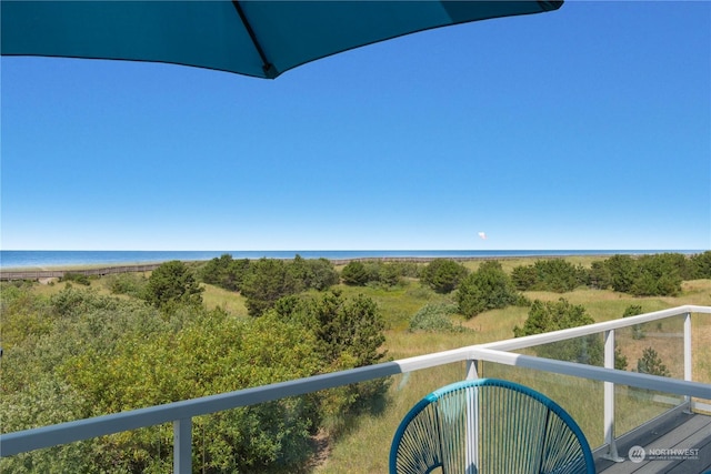 balcony with a water view