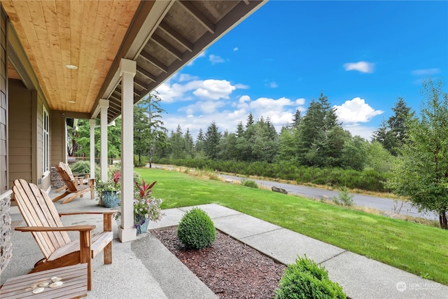 view of patio with a porch