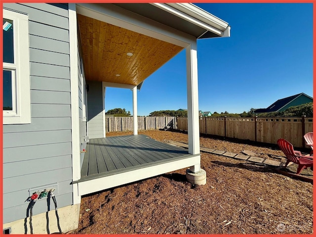 view of yard featuring a deck