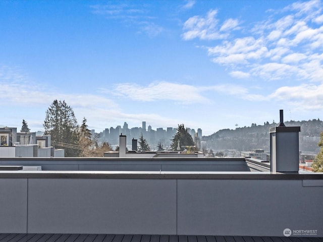 balcony with a view of city