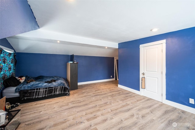 bedroom featuring light hardwood / wood-style floors