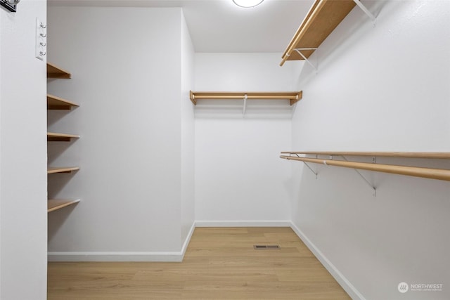 spacious closet featuring wood-type flooring