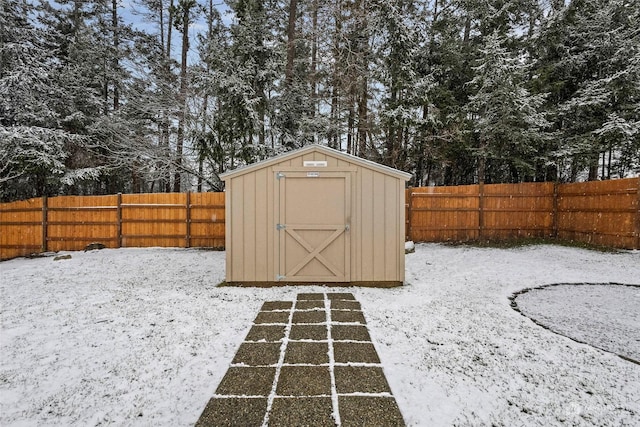 view of snow covered structure