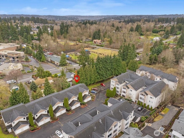 drone / aerial view with a residential view