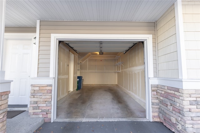 view of garage