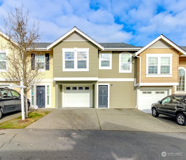 view of front of property featuring a garage