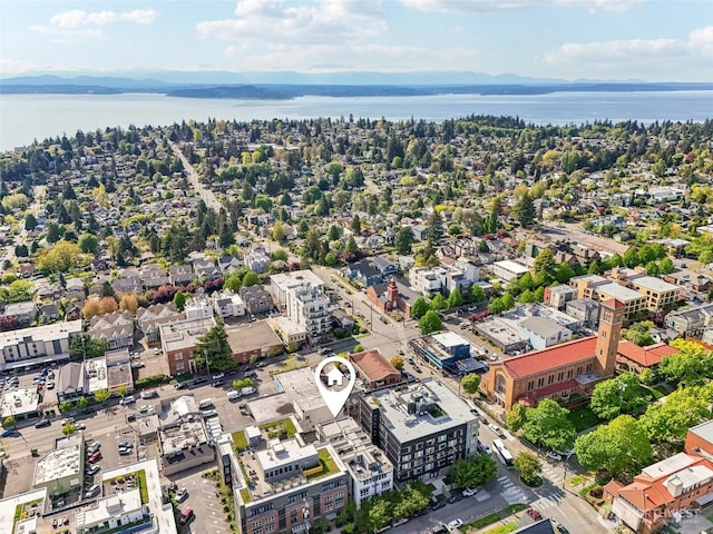 4407 42nd Ave SW Unit D, Seattle, WA 98116 - drone / aerial view featuring a water and mountain view