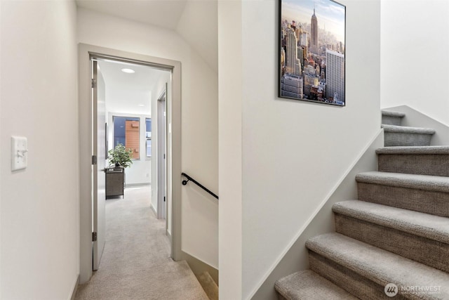 4407 42nd Ave SW Unit D, Seattle, WA 98116 - stairway with recessed lighting and carpet flooring