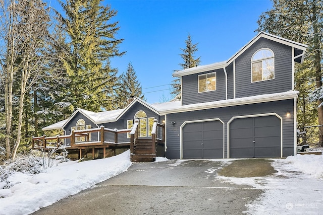 view of front of house with a garage