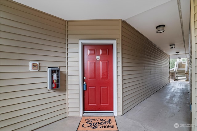 view of doorway to property