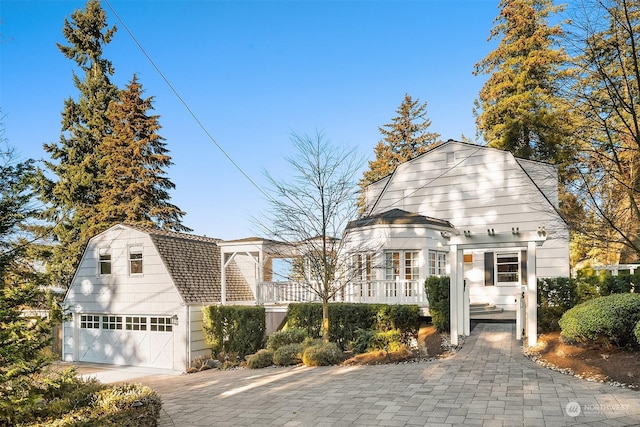 view of front of home with a garage