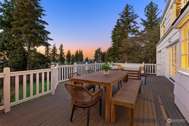 view of deck at dusk