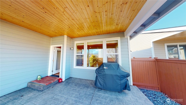 view of patio / terrace with a grill