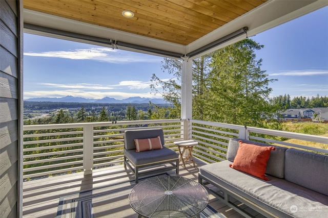 balcony with a mountain view