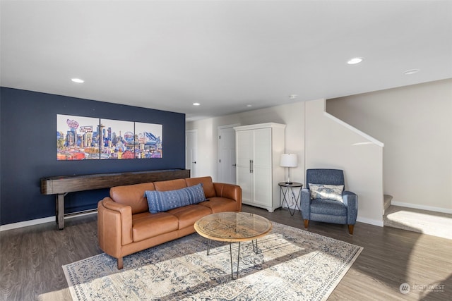 living room featuring hardwood / wood-style flooring