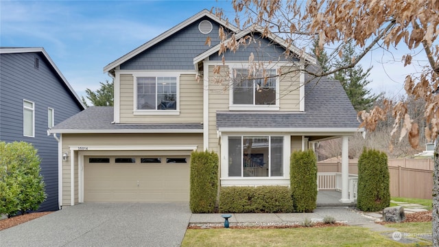 view of front of home featuring a garage