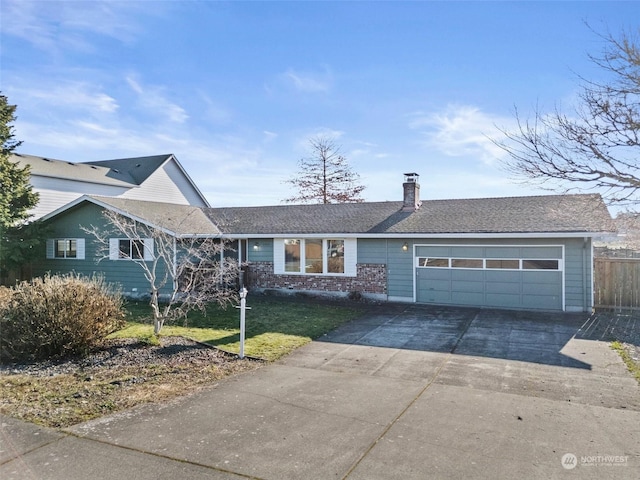 ranch-style home with a garage