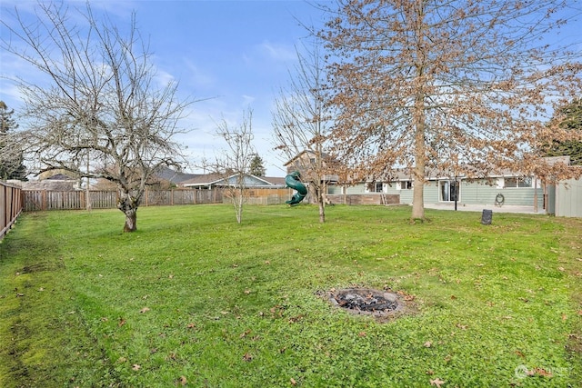 view of yard featuring a playground