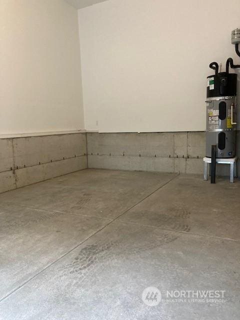 garage with water heater