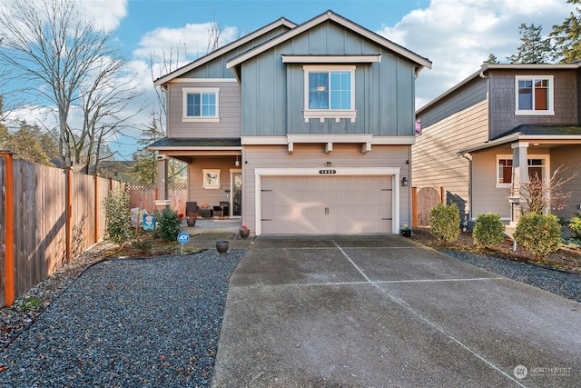 craftsman-style home with a garage