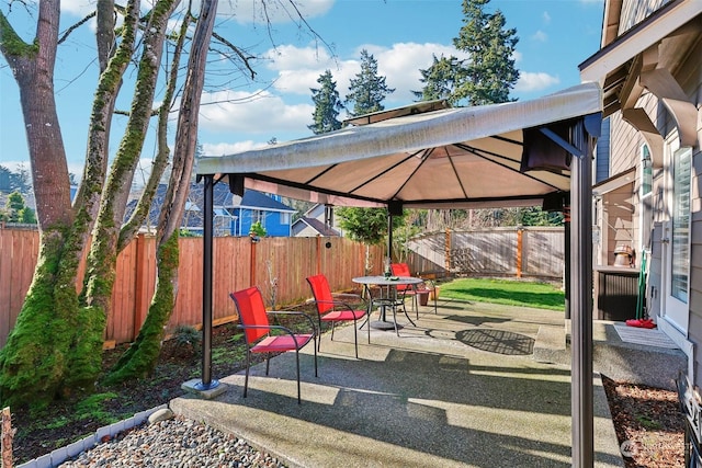 view of patio with a gazebo