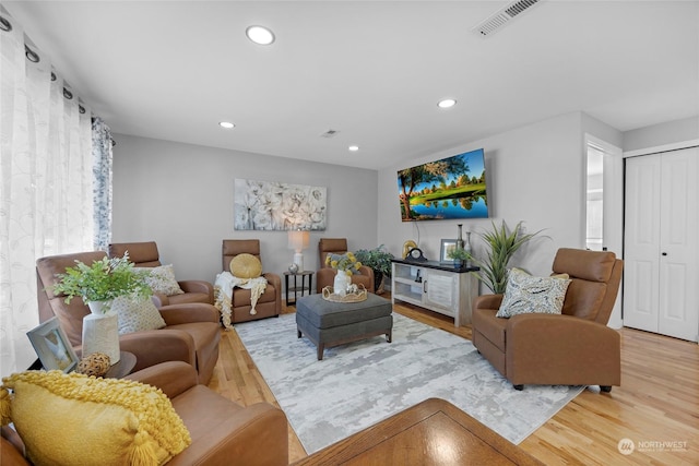 living room featuring hardwood / wood-style flooring