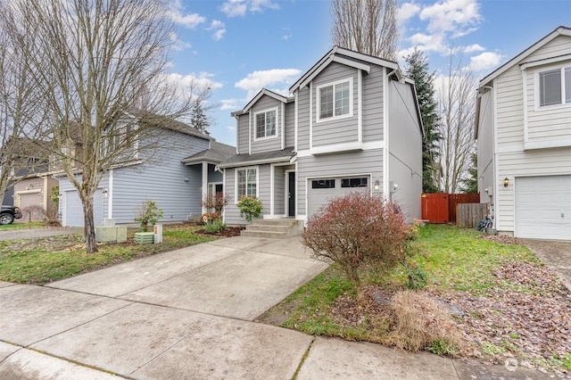 front of property with a garage