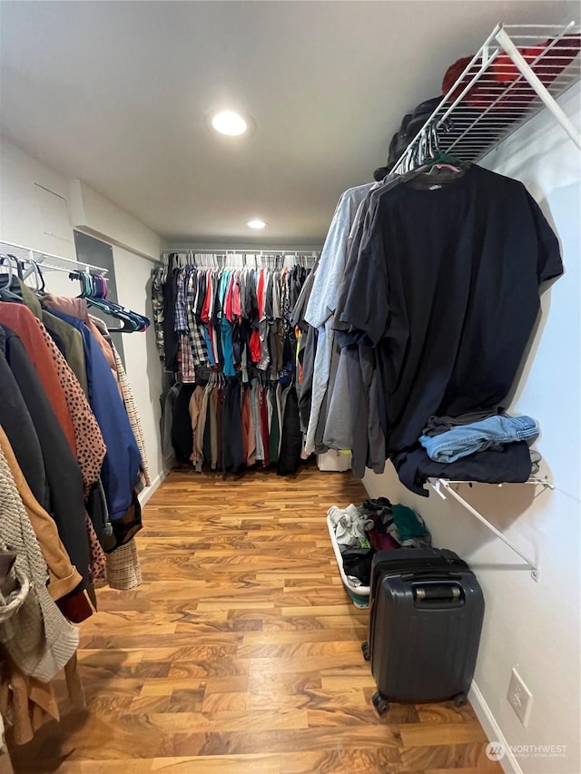 spacious closet with wood-type flooring