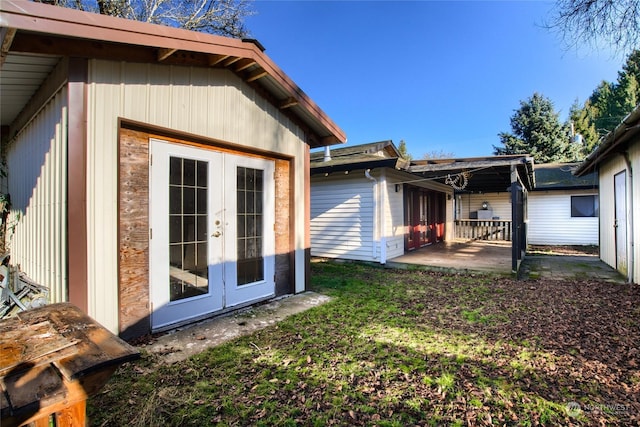 exterior space featuring a patio area and french doors