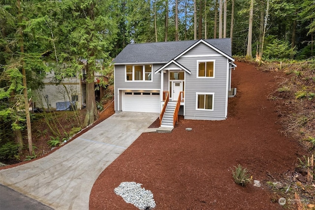 view of front of property featuring a garage