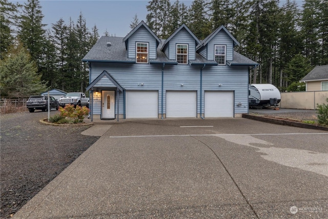 view of front facade with a garage