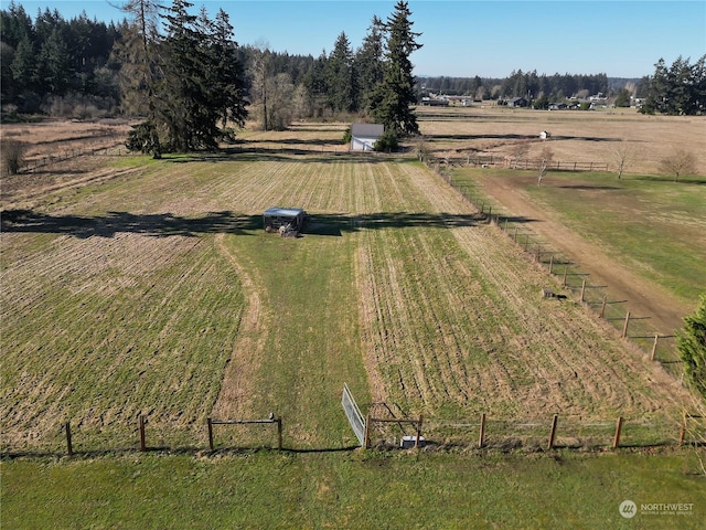 drone / aerial view featuring a rural view