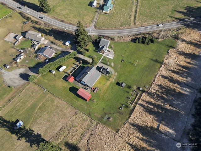 aerial view featuring a rural view