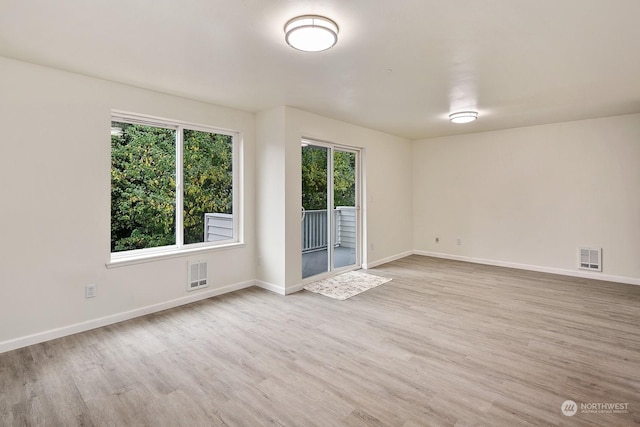 empty room featuring light hardwood / wood-style flooring