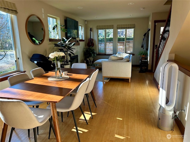 dining room featuring light wood-type flooring